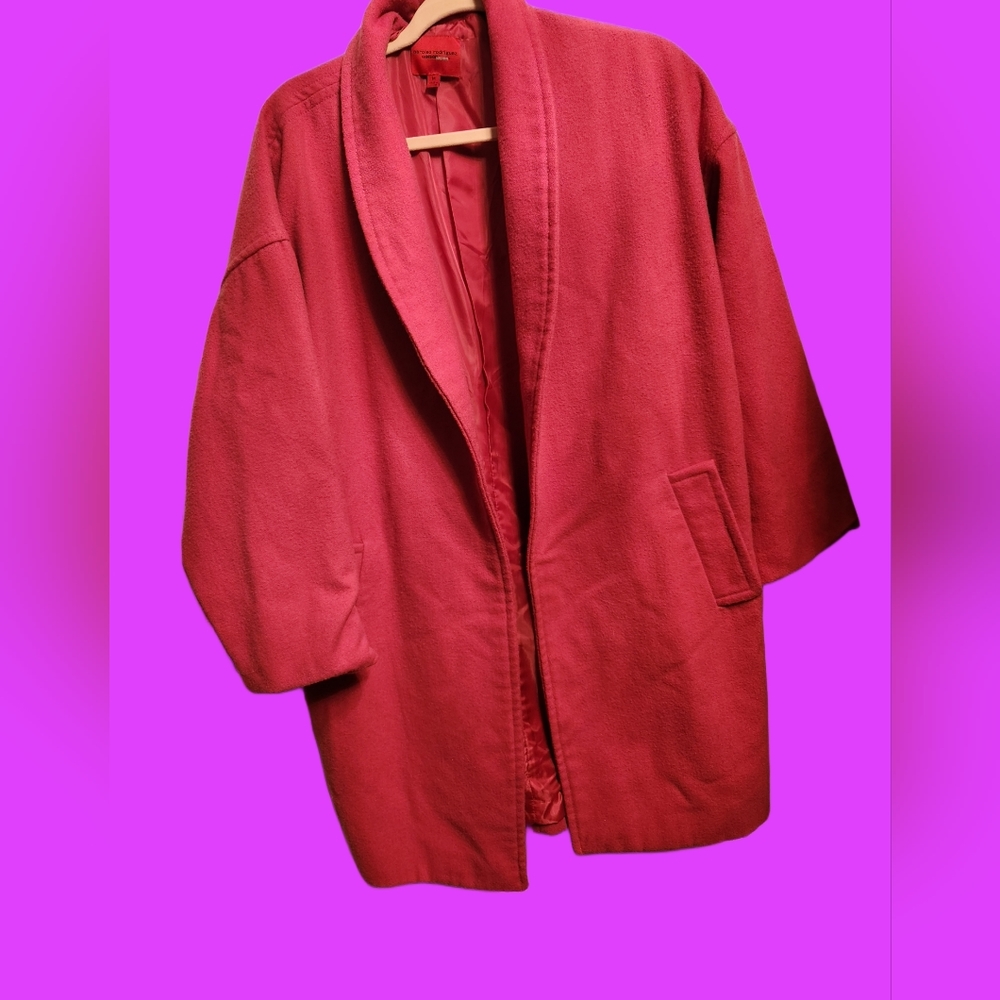 21 NARCISO RODRIGUEZ FOR DESIGN NATION MEDIUM WOOL BLEND COAT HOT PINK VIBES